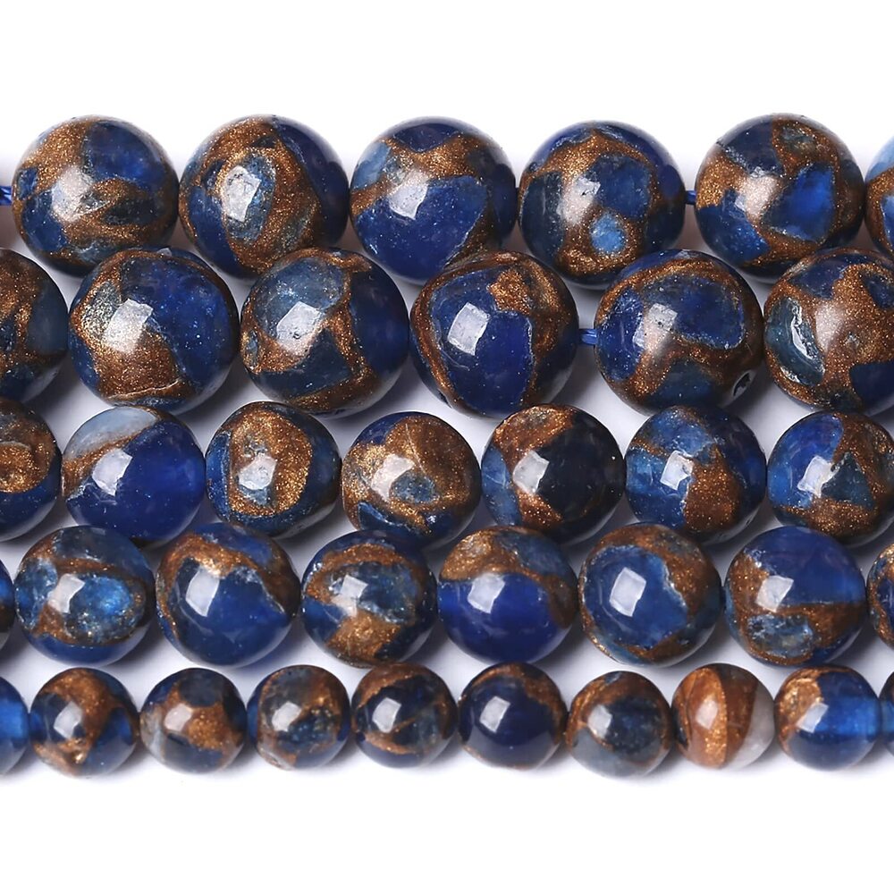 8258 12MM 31PCS Dark Blue Cloisonne Craft Loose Round Beads for Jewelry